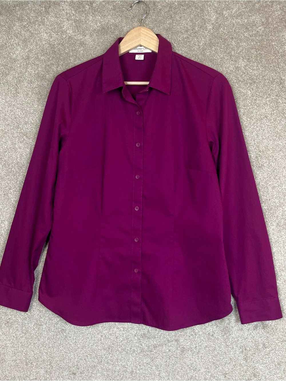 Coldwater Creek Shirt Womens Medium Cotton Button Collared No Iron- 5300